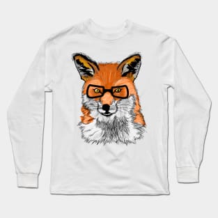 Hipster Fox Long Sleeve T-Shirt